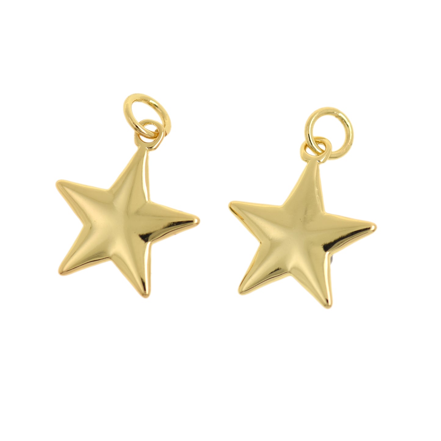 Simple Star Pendant,Gold Plated Small Star Charm, DIY Jewelry Making Supplies, 16x14mm