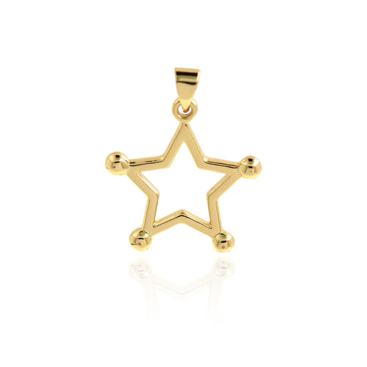 18K Gold Filled Star Necklace Pendant 23x22mm