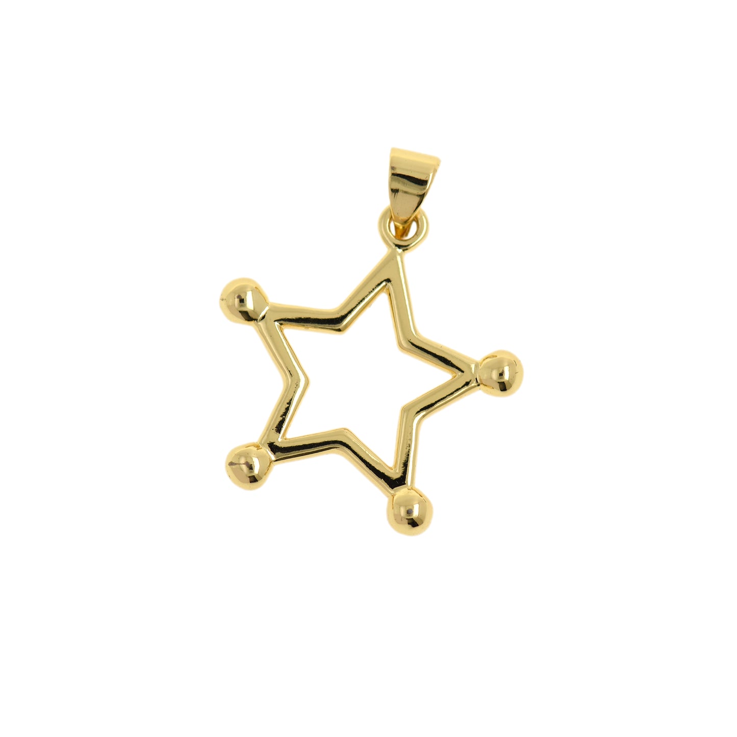 18K Gold Filled Star Necklace Pendant 23x22mm