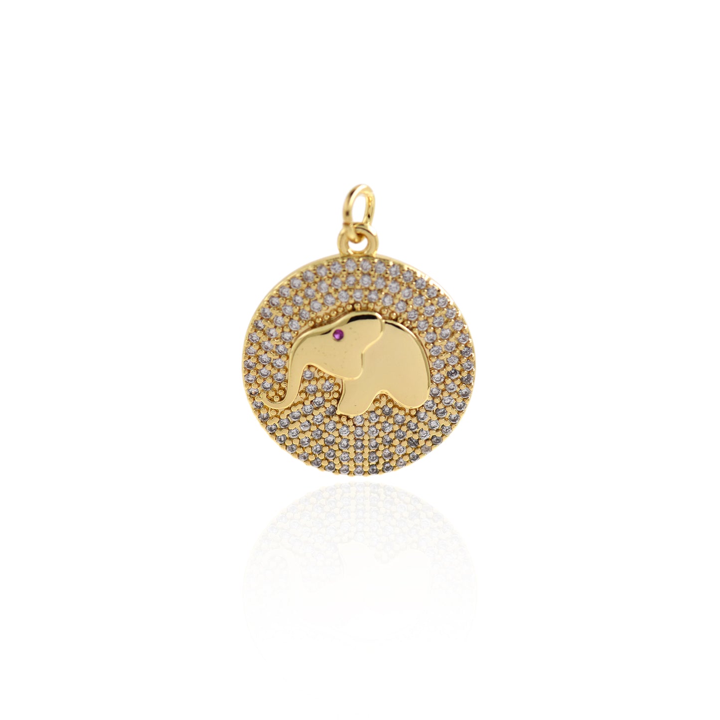 18K Filled Gold Elephant Pendant 20mm