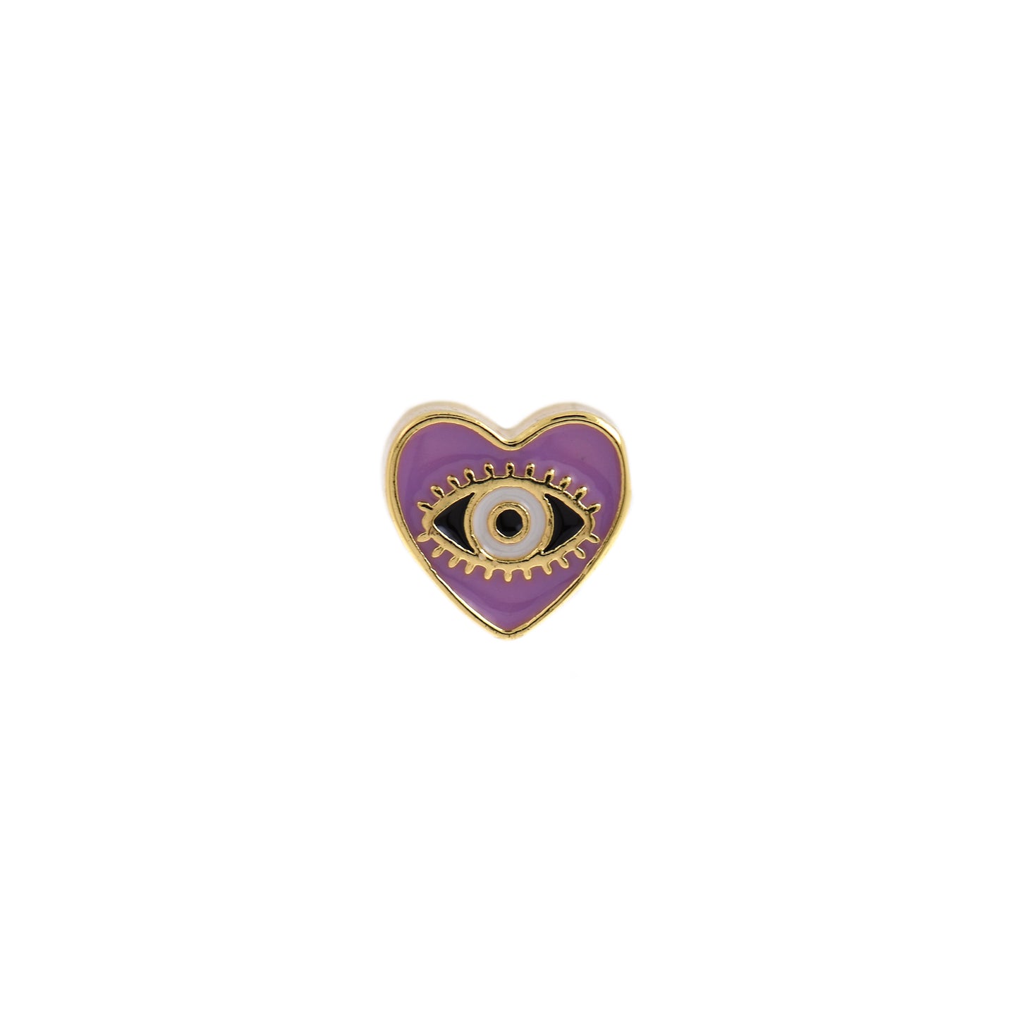 18k Yellow Gold Filled Enamel Evil Eye Beads 10x9mm