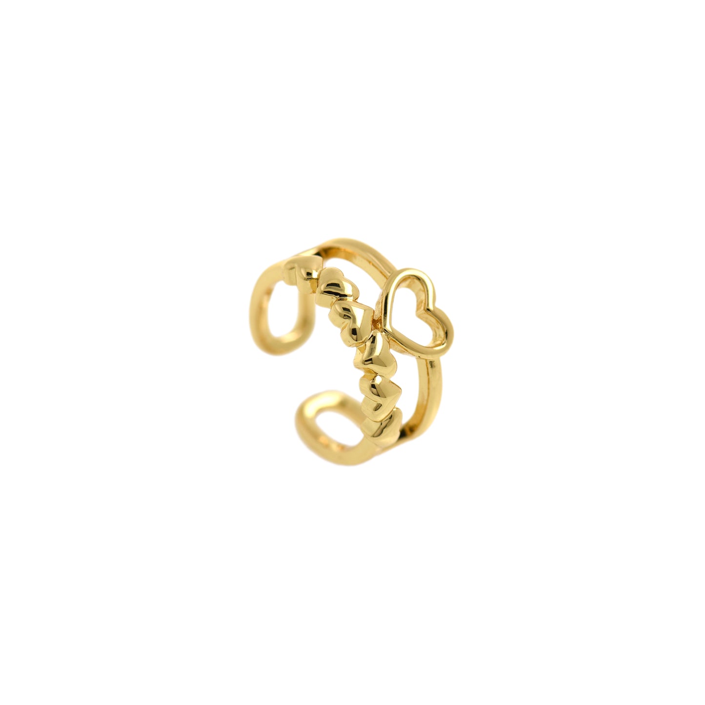 Delicate Heart Ring, 18K Gold Plated Heart Ring 21x11mm