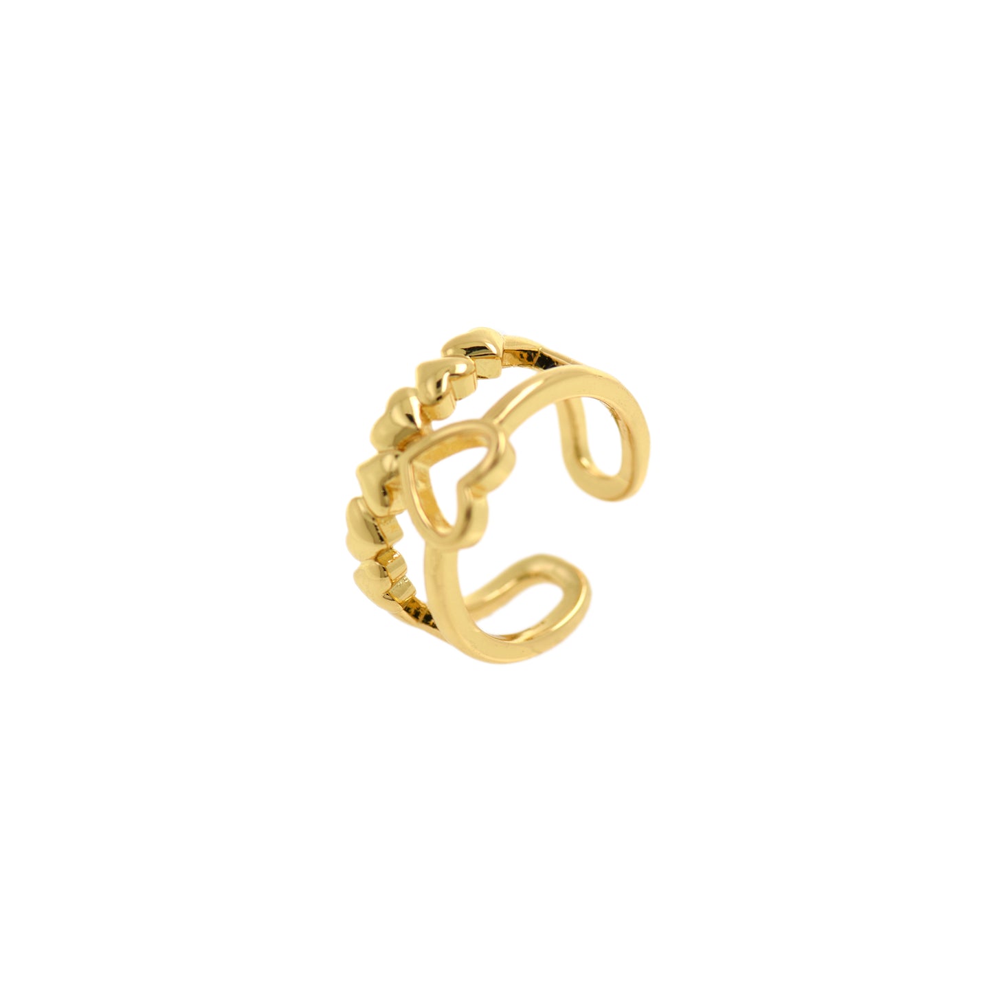 Delicate Heart Ring, 18K Gold Plated Heart Ring 21x11mm