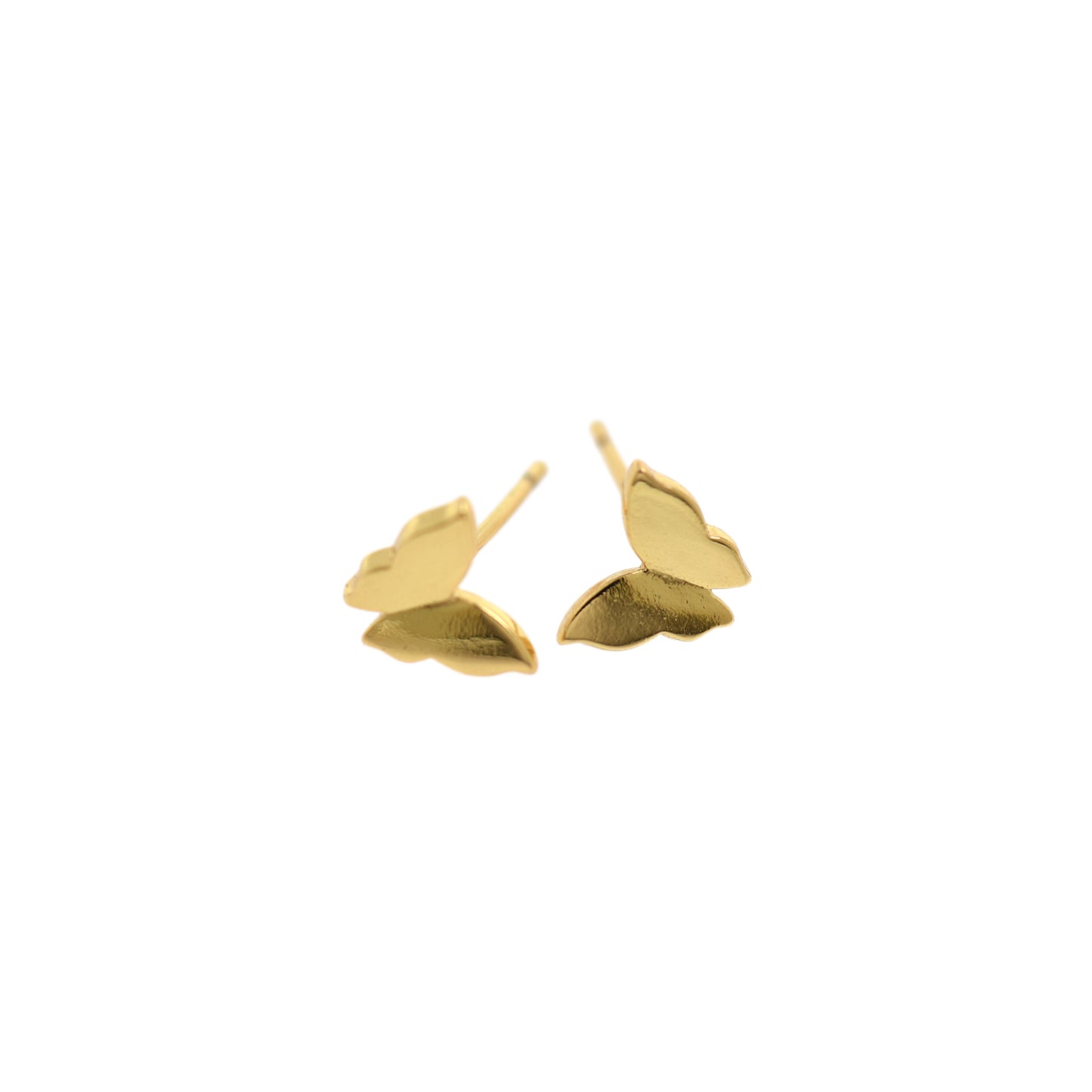 Simple Gold Butterfly Earring Stud Earrings 8x6.5mm