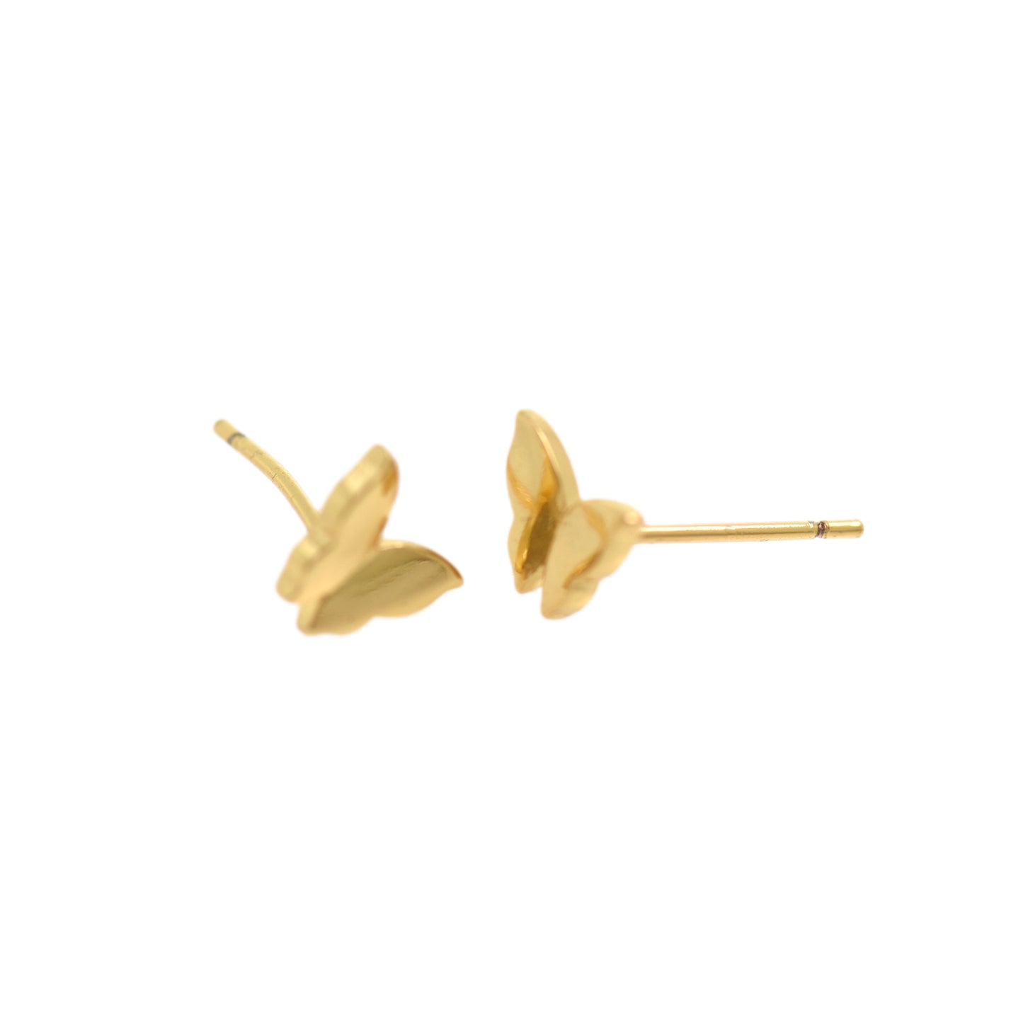 Simple Gold Butterfly Earring Stud Earrings 8x6.5mm