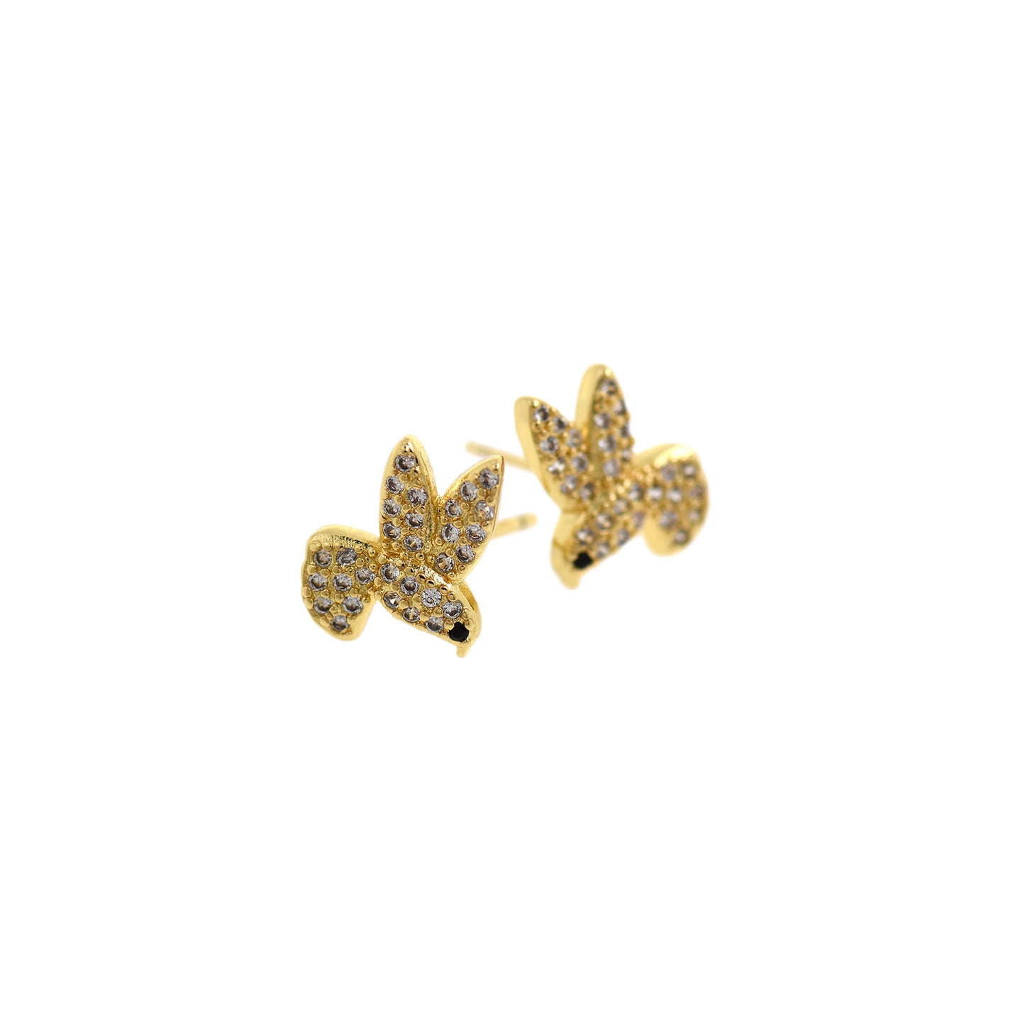 CZ Micropavé Bird Earring Stud Earrings  11x9mm