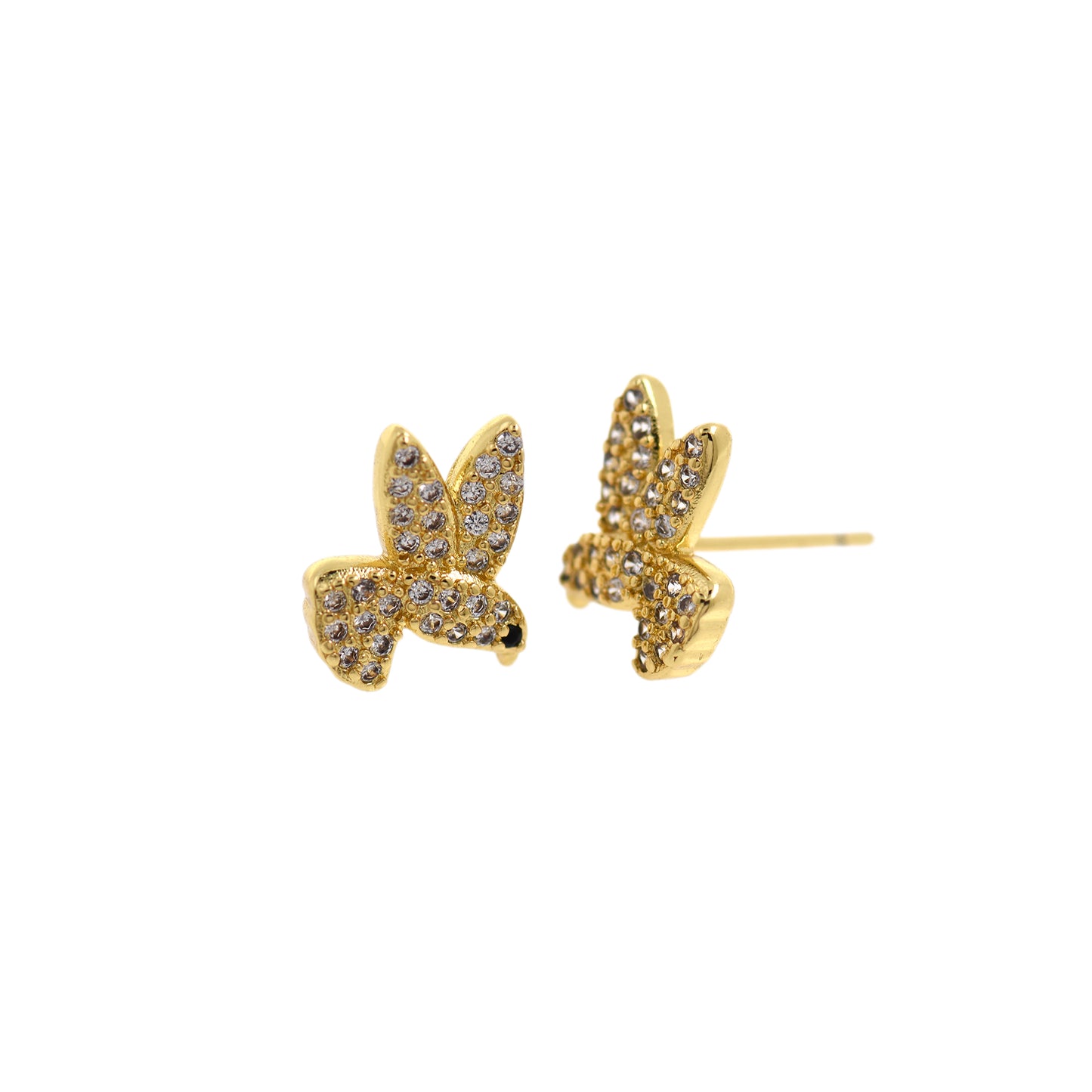 CZ Micropavé Bird Earring Stud Earrings  11x9mm