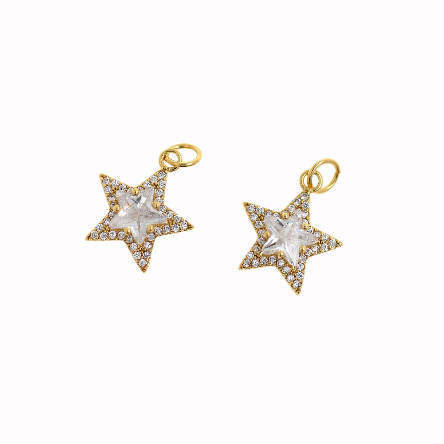 Star Pendant with Diamonds 16x14mm