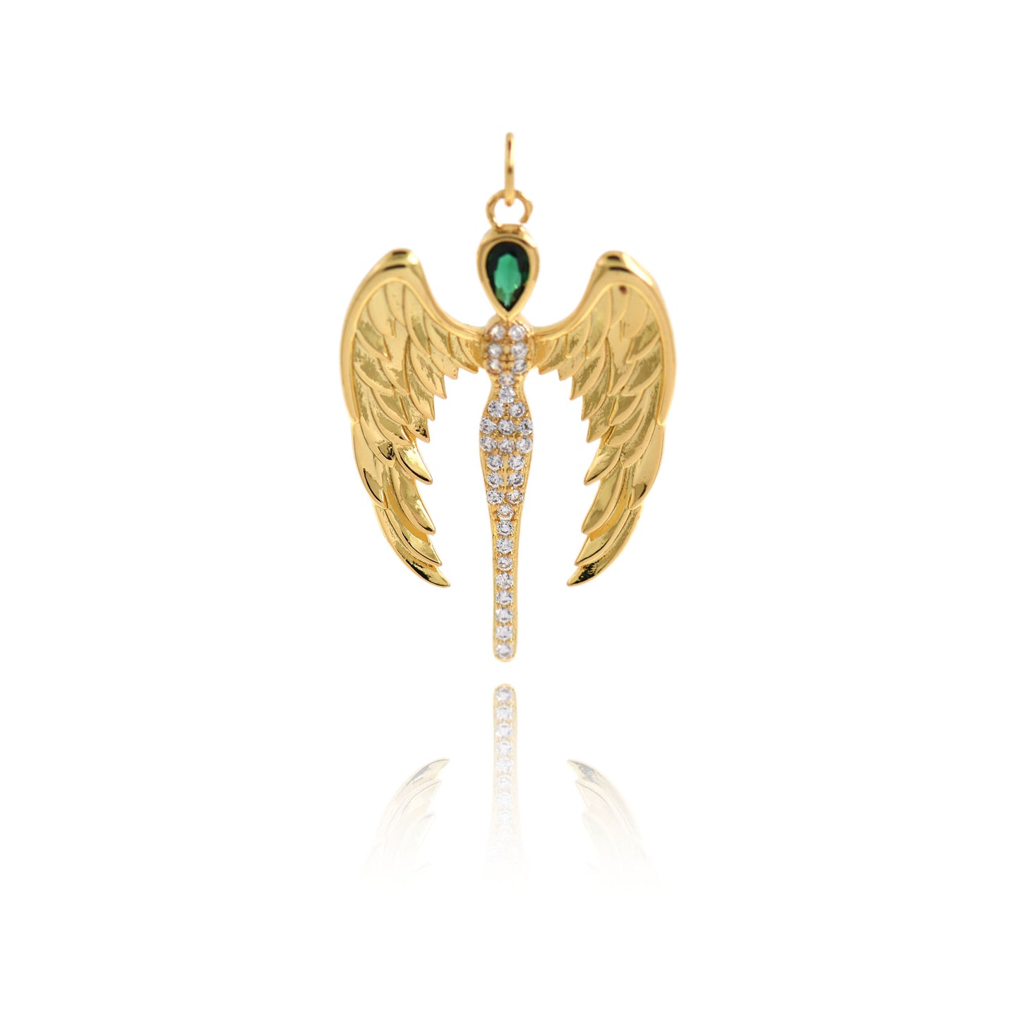 18K Filled Gold Angel Wing Pendant 33x22mm