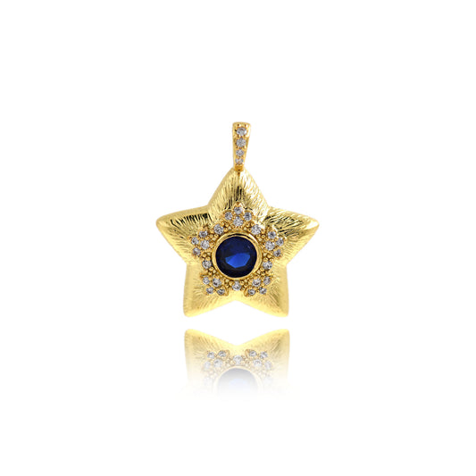 18K Filled Gold Star Pendant, Star Accessory 24x19mm