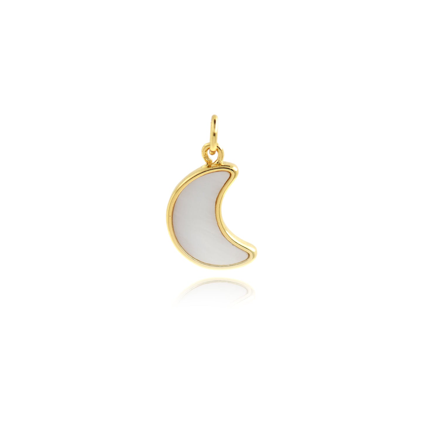 Enamel Moon Pendant 16x10mm