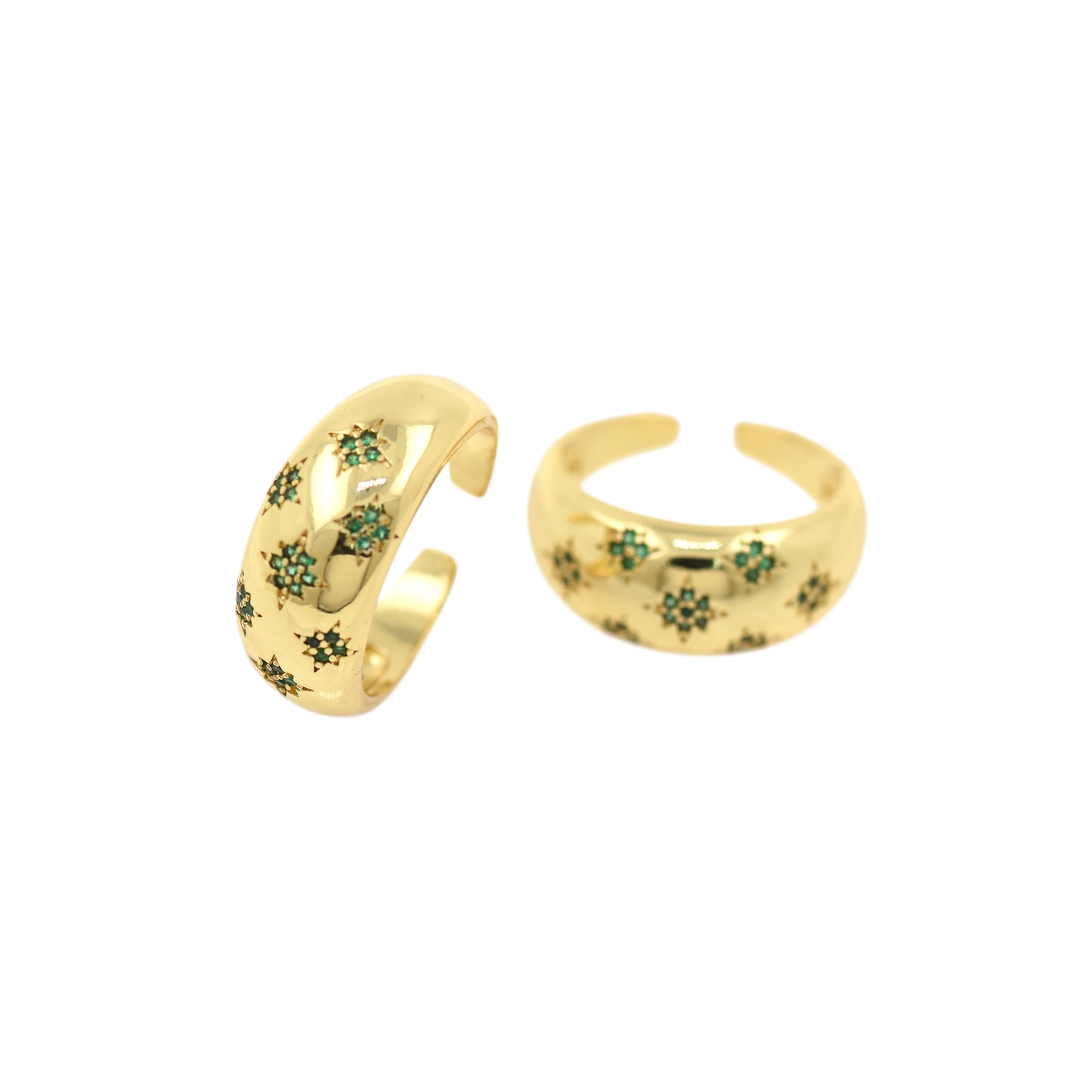 Polaris Ring, Brass Zircon Ring 21x9mm