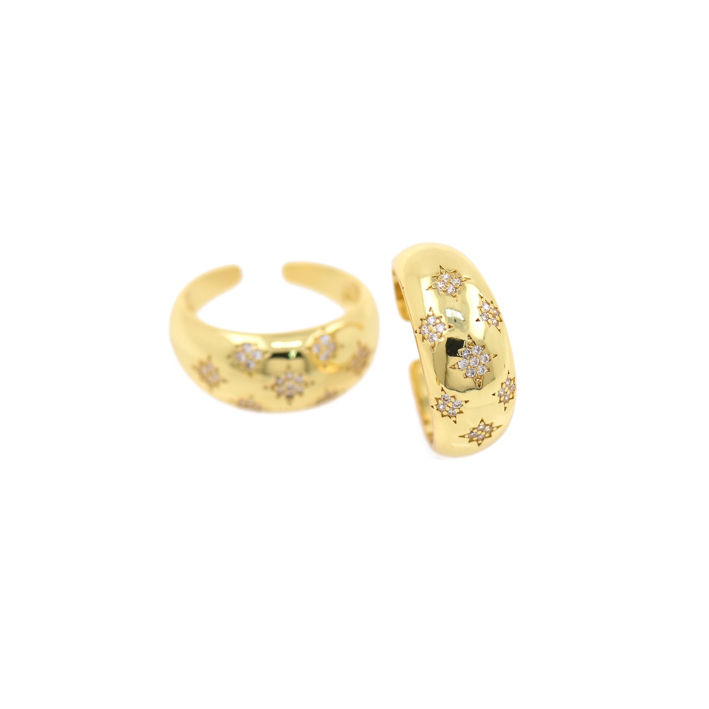 Polaris Ring, Brass Zircon Ring 21x9mm