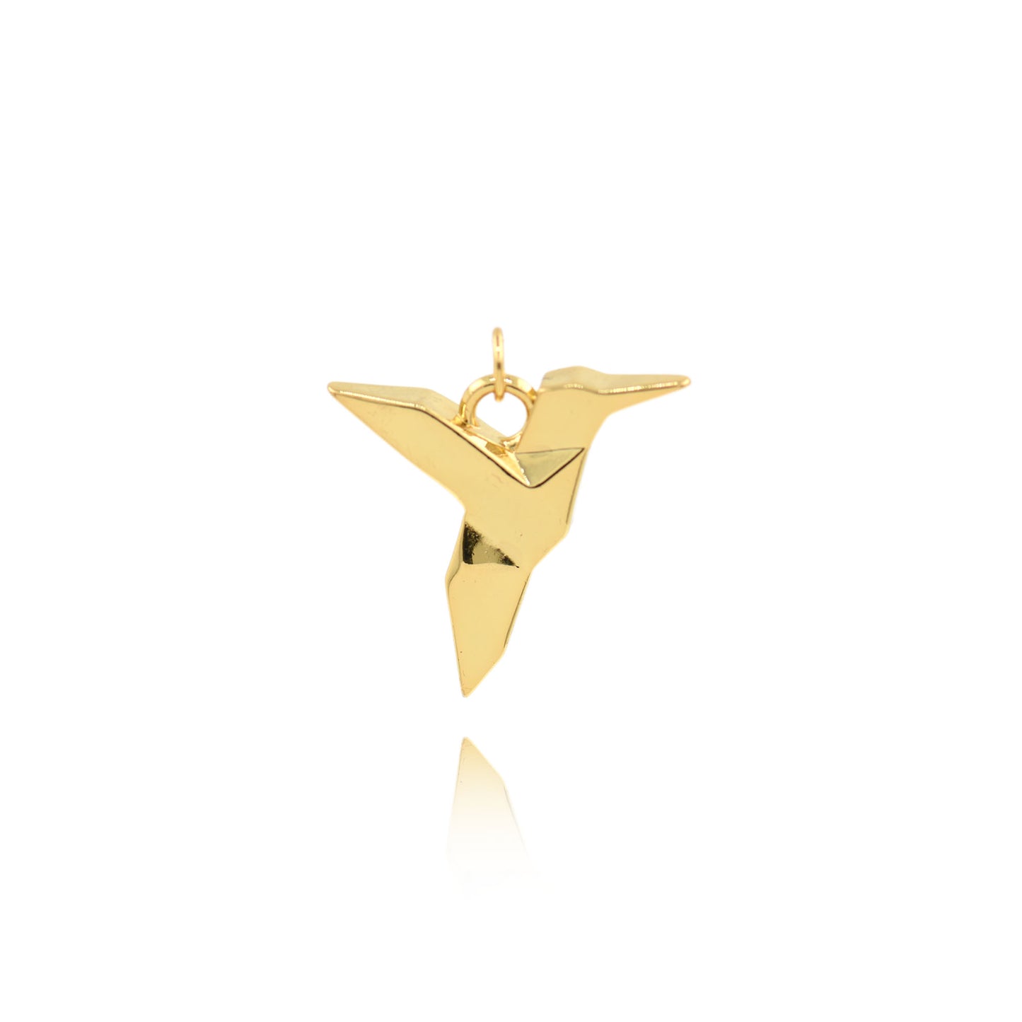 18K Filled Gold Flying Bird Pendant, Brass Flying Bird Pendant 25x22mm