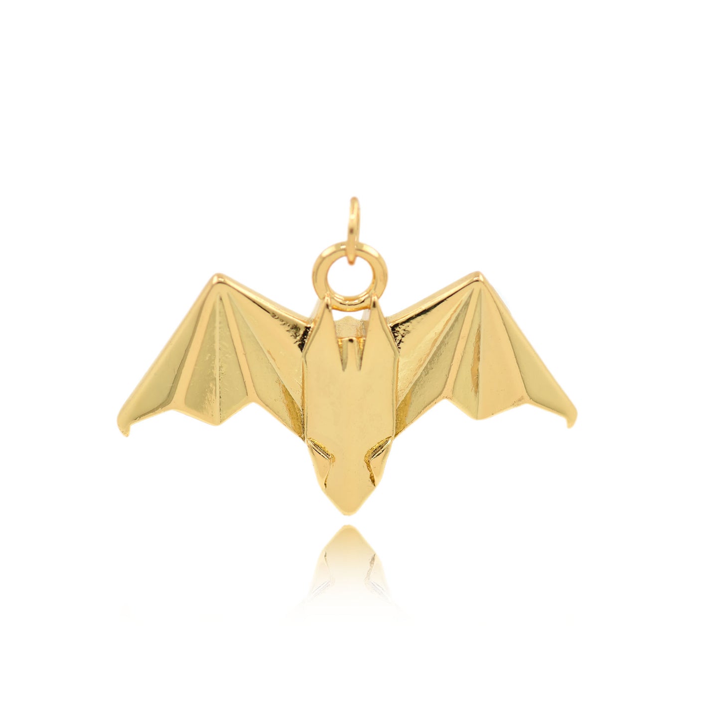 18K Filled Gold Bat Pendant, Brass Bat Pendant 33x20mm