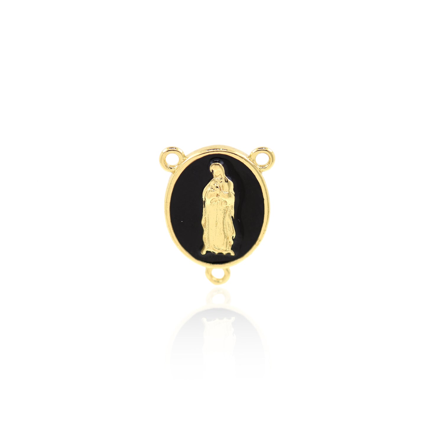 Colorful Enamel Virgin Mary Connector, Virgin Mary Charm 16x13 mm