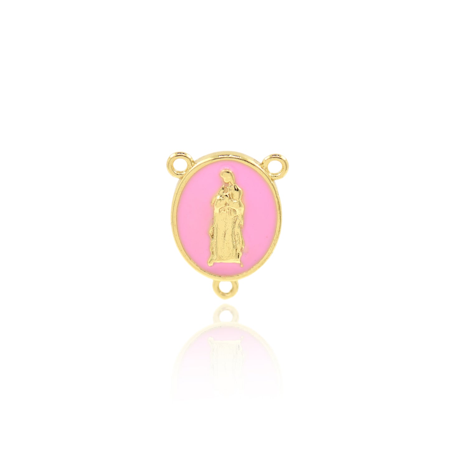 Colorful Enamel Virgin Mary Connector, Virgin Mary Charm 16x13 mm