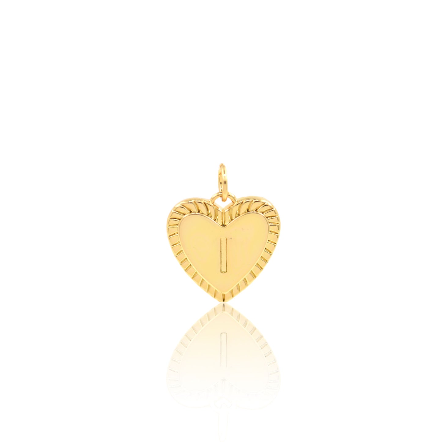 18K Filled Gold Heart Letter Pendant, Heart Charm, Letter Charm 16x15mm