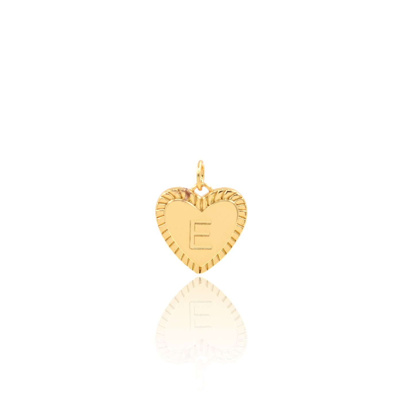 18K Filled Gold Heart Letter Pendant, Heart Charm, Letter Charm 16x15mm