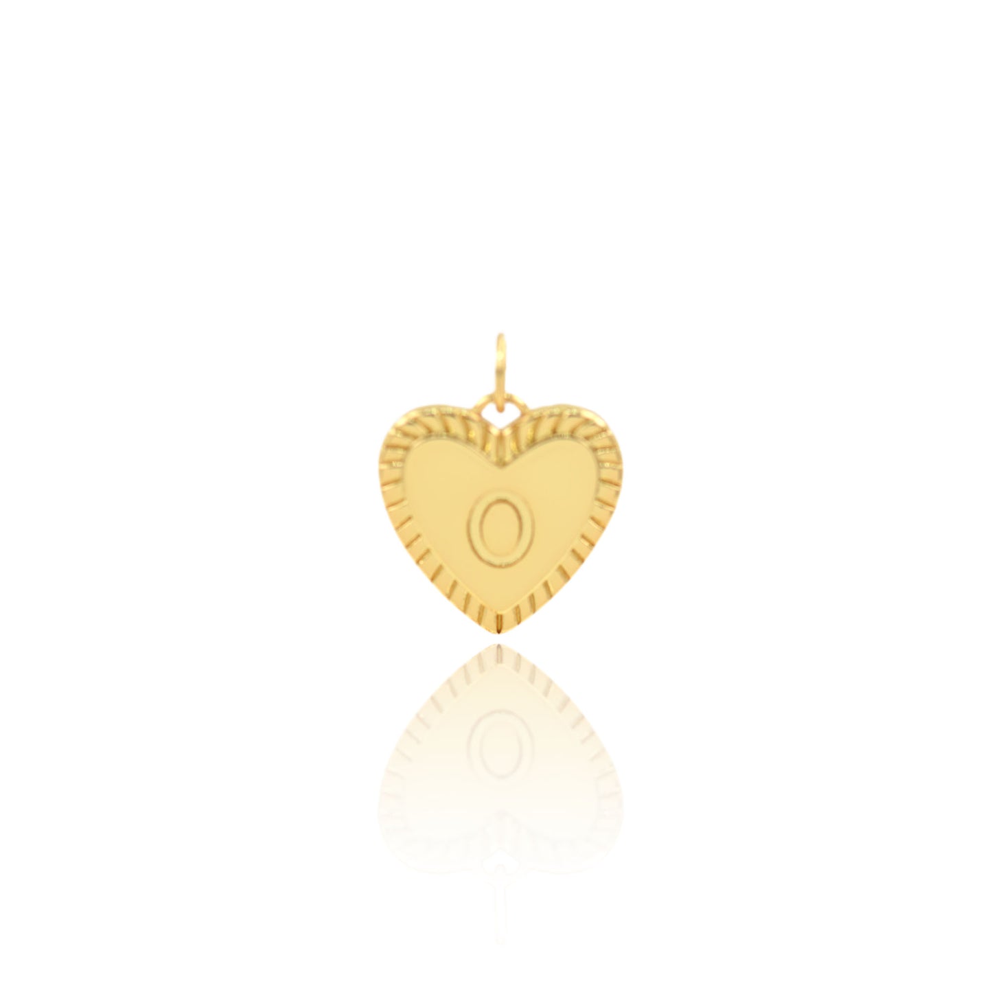 18K Filled Gold Heart Letter Pendant, Heart Charm, Letter Charm 16x15mm