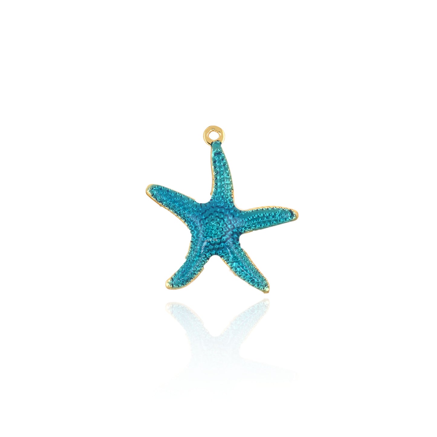 Colorful Enamel Starfish Pendant 22x20mm