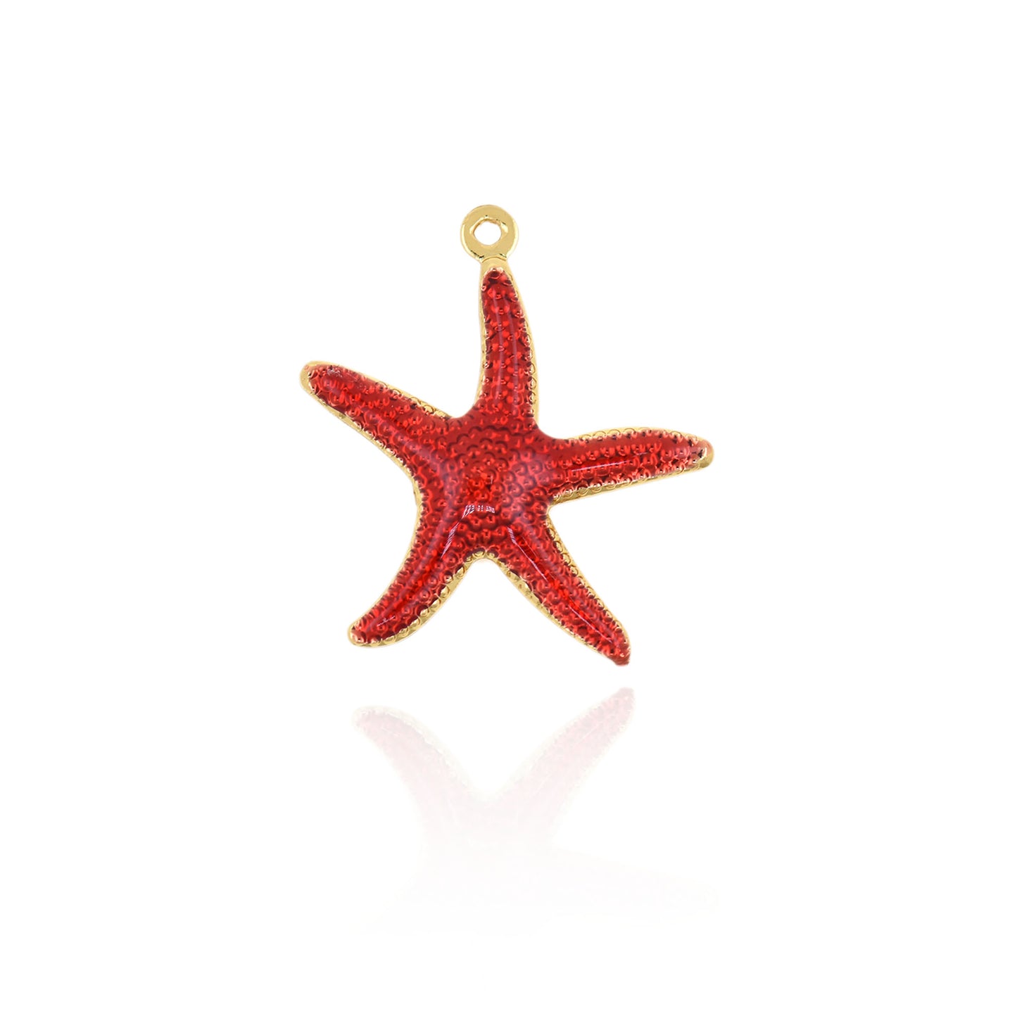 Colorful Enamel Starfish Pendant 22x20mm