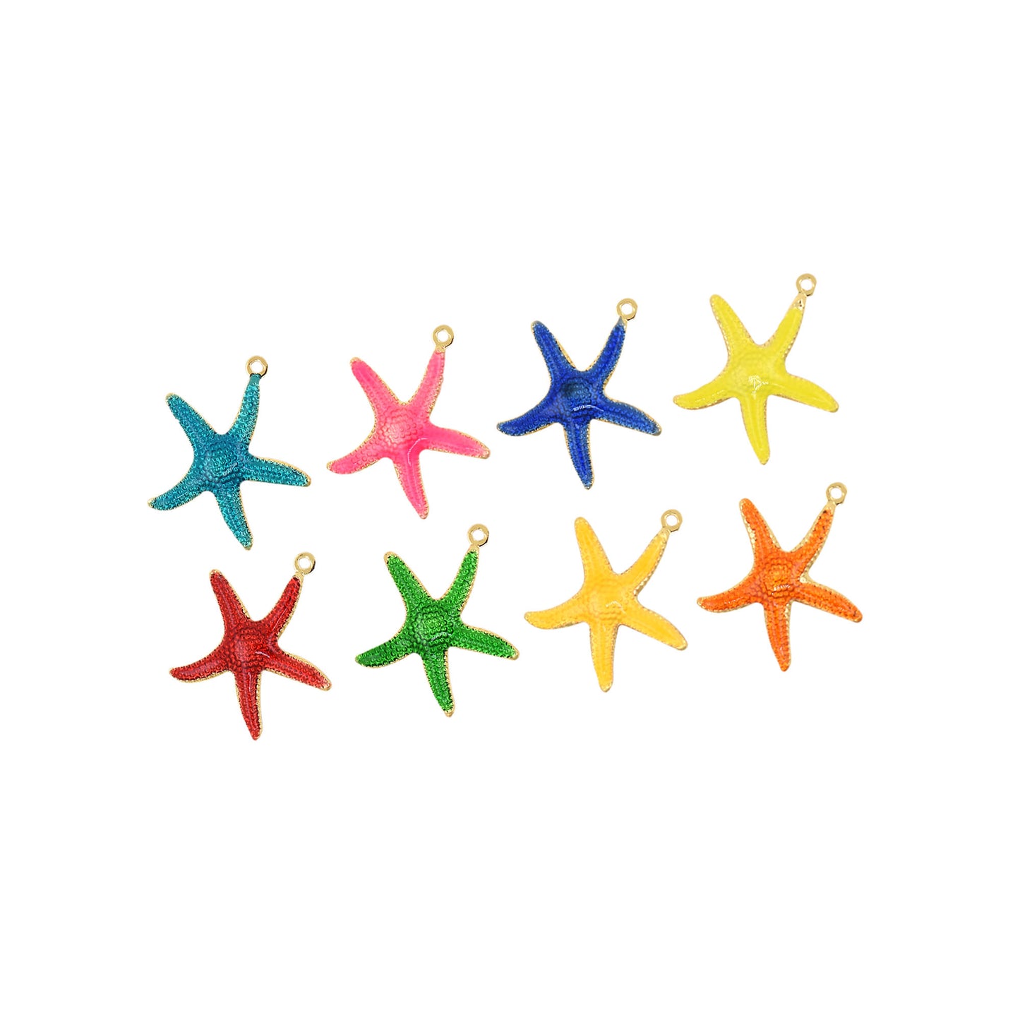 Colorful Enamel Starfish Pendant 22x20mm