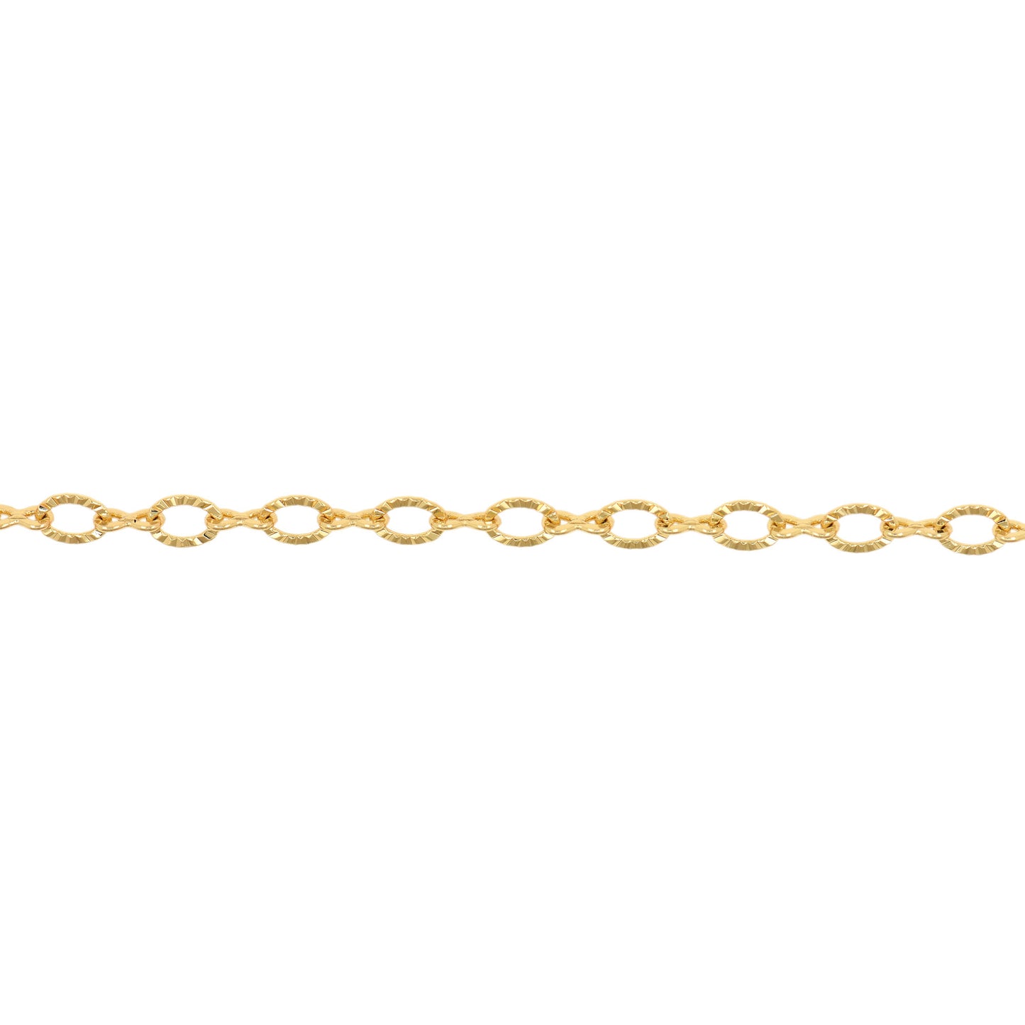 18K Filled Gold Oval Chain, Gold Plated Indentation Necklace 6.5x5mm