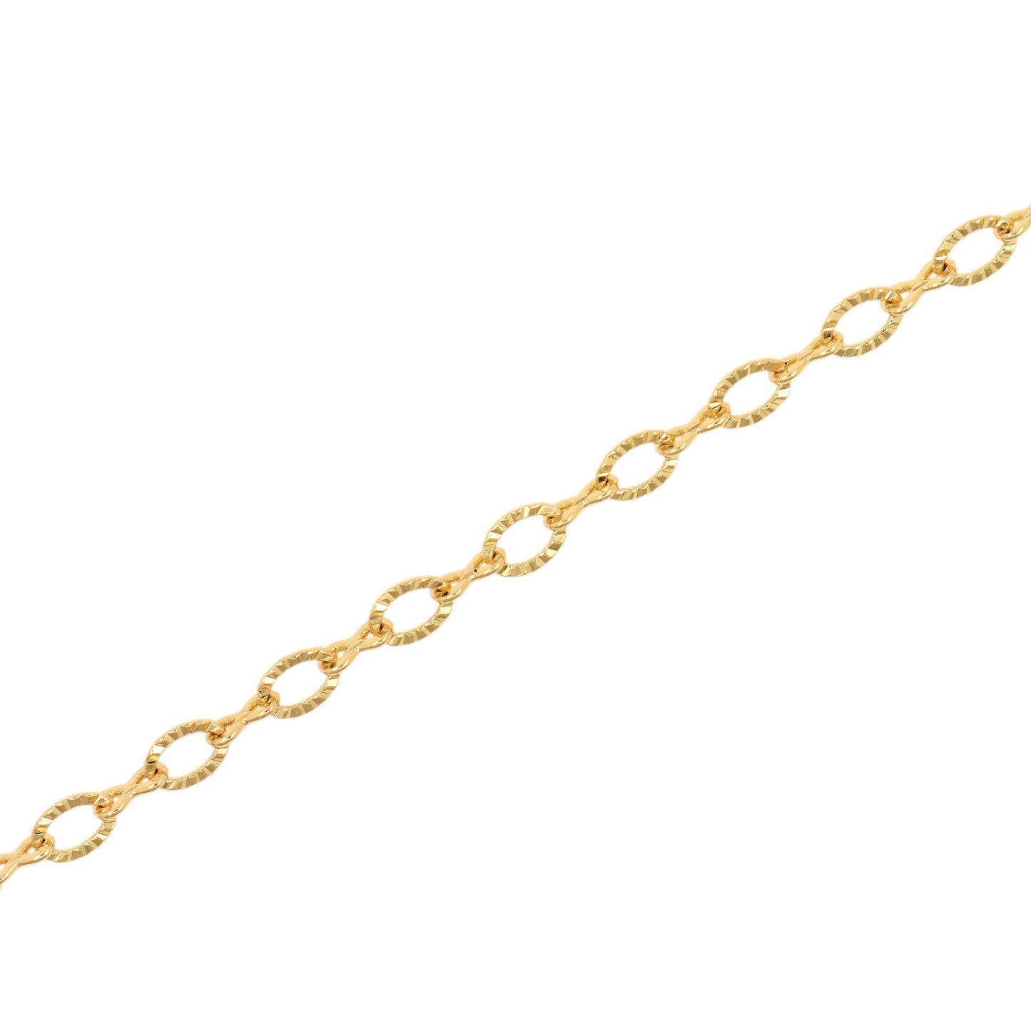 18K Filled Gold Oval Chain, Gold Plated Indentation Necklace 6.5x5mm