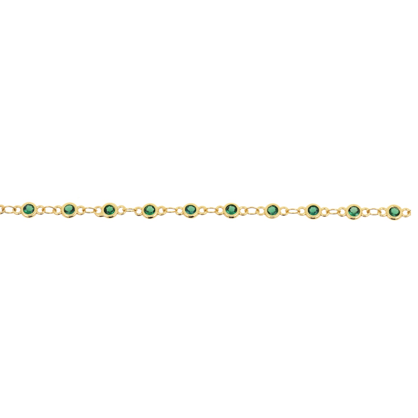 18K Filled Gold Inlaid Round Zircon Chain 4.5mm