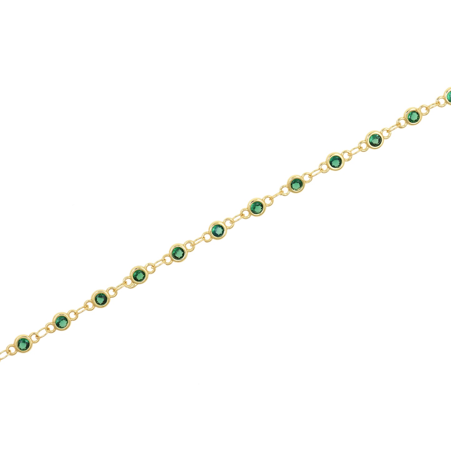 18K Filled Gold Inlaid Round Zircon Chain 4.5mm