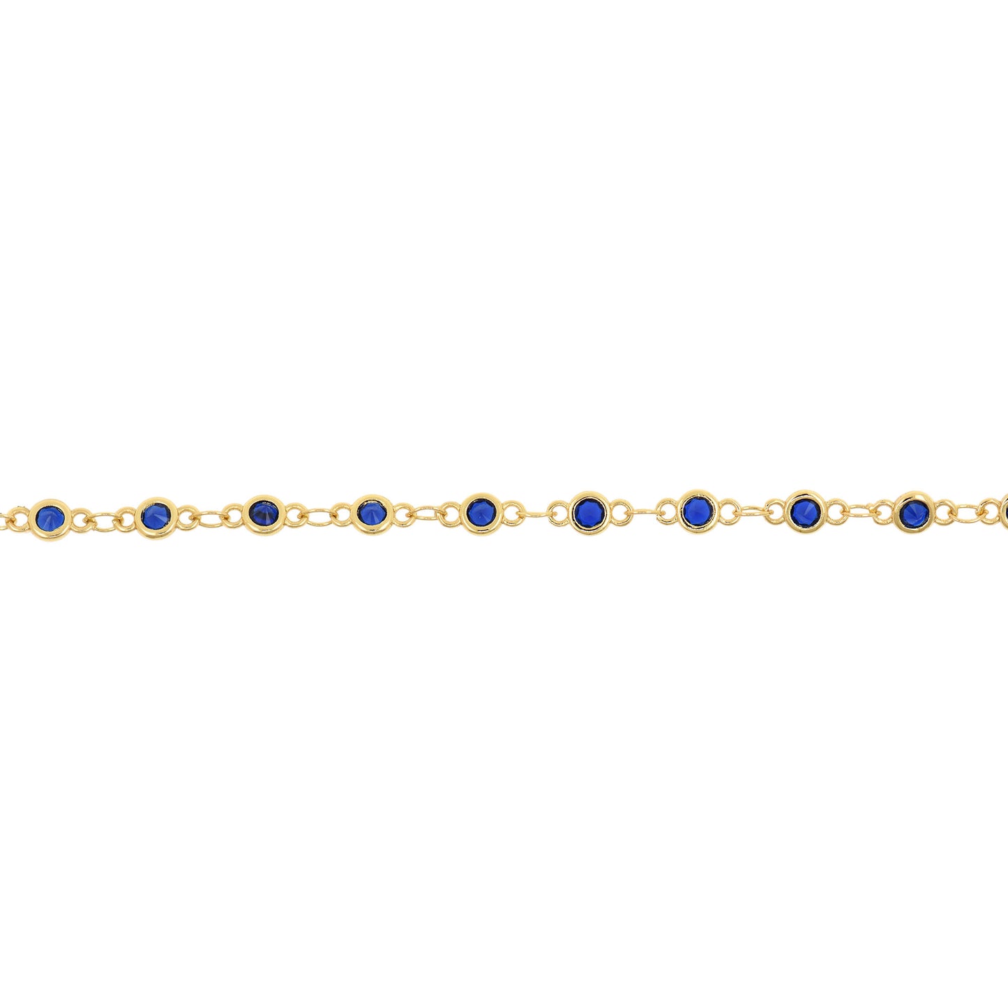 18K Filled Gold Inlaid Round Zircon Chain 4.5mm