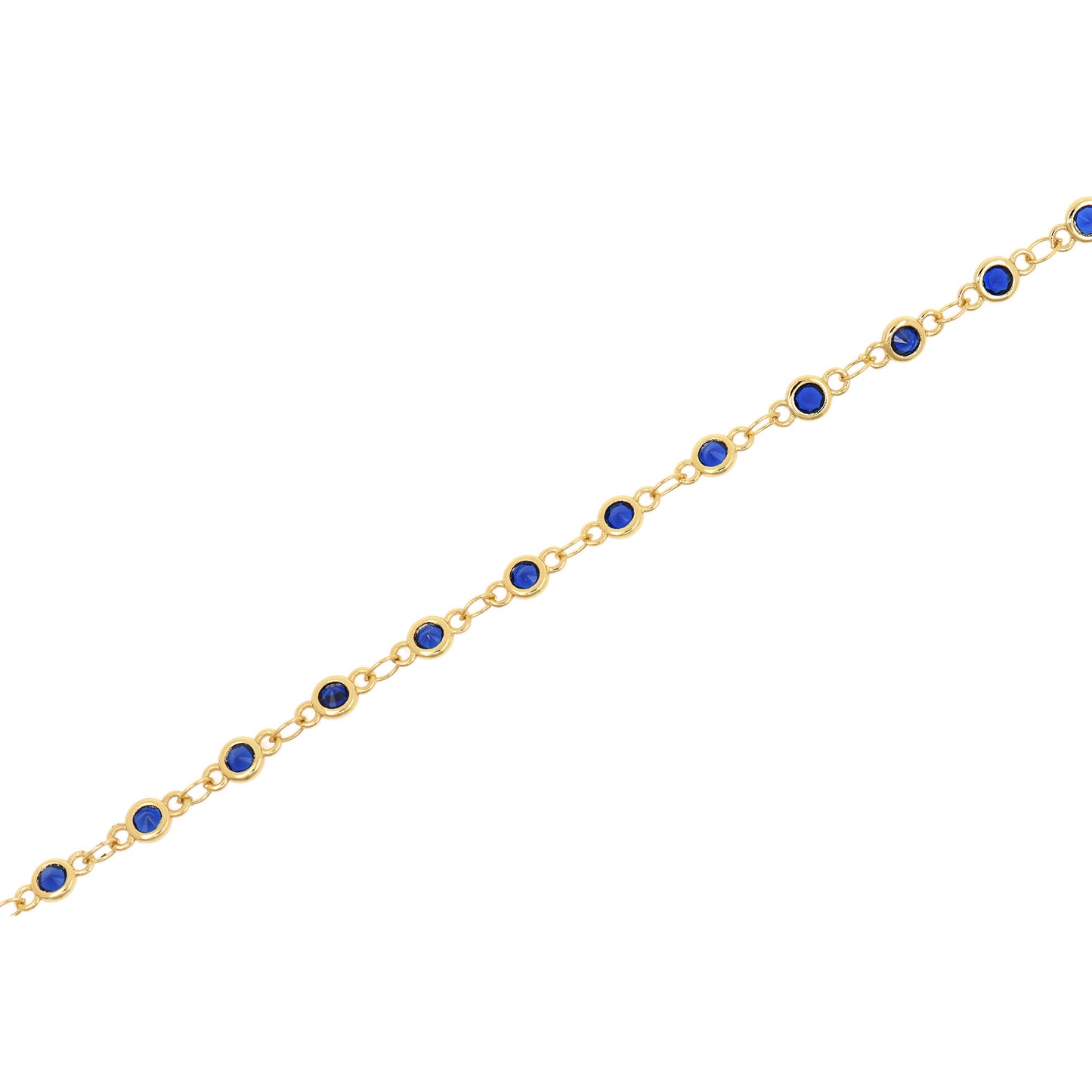 18K Filled Gold Inlaid Round Zircon Chain 4.5mm