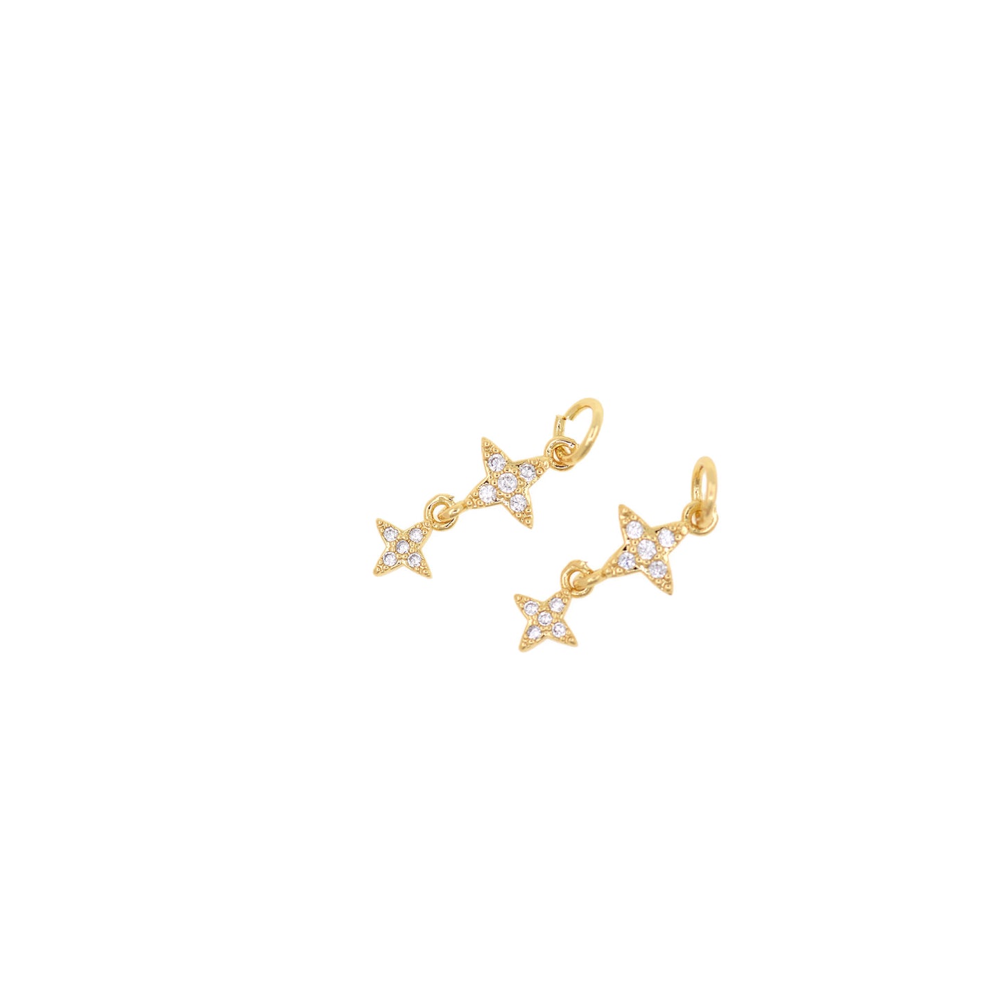 18K Gold Filled North Star Pendant with Diamonds 18x7.5mm