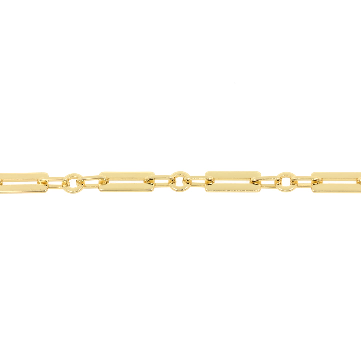 Simple Brass Paperclip Necklace, Rectangle Chain 7x17mm