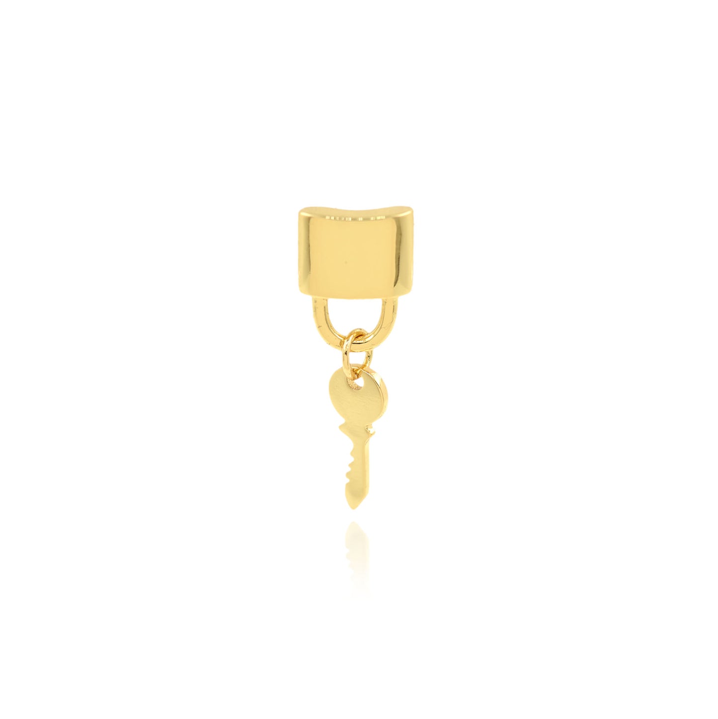 Simple Gold Plated Lock and Key Pendant 14x11mm