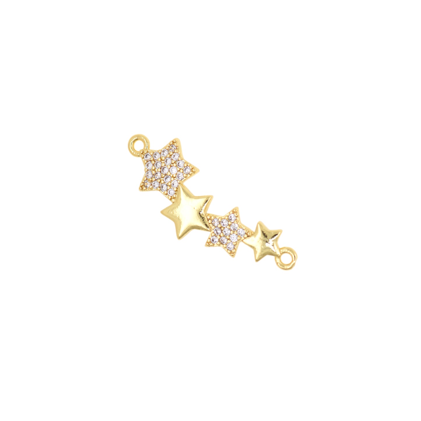 CZ Micro Inlaid Pavé Star Connector 30x11mm