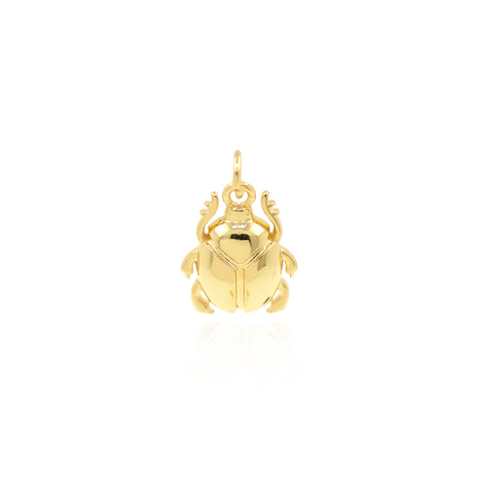 Simple Brass Gold Plated Insect Pendant 16x12mm