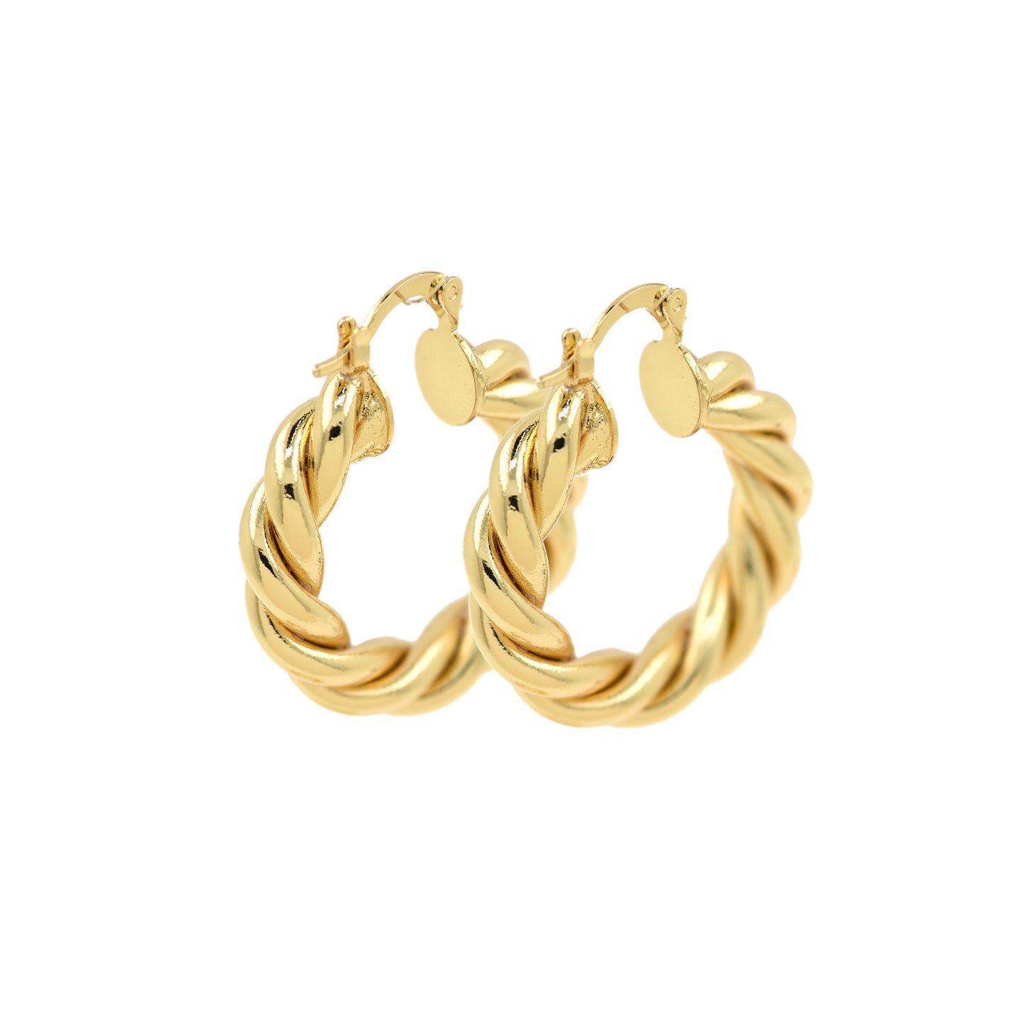 Twist Hoop Earrings, Rope Chain Hoop Earrings 35x30mm