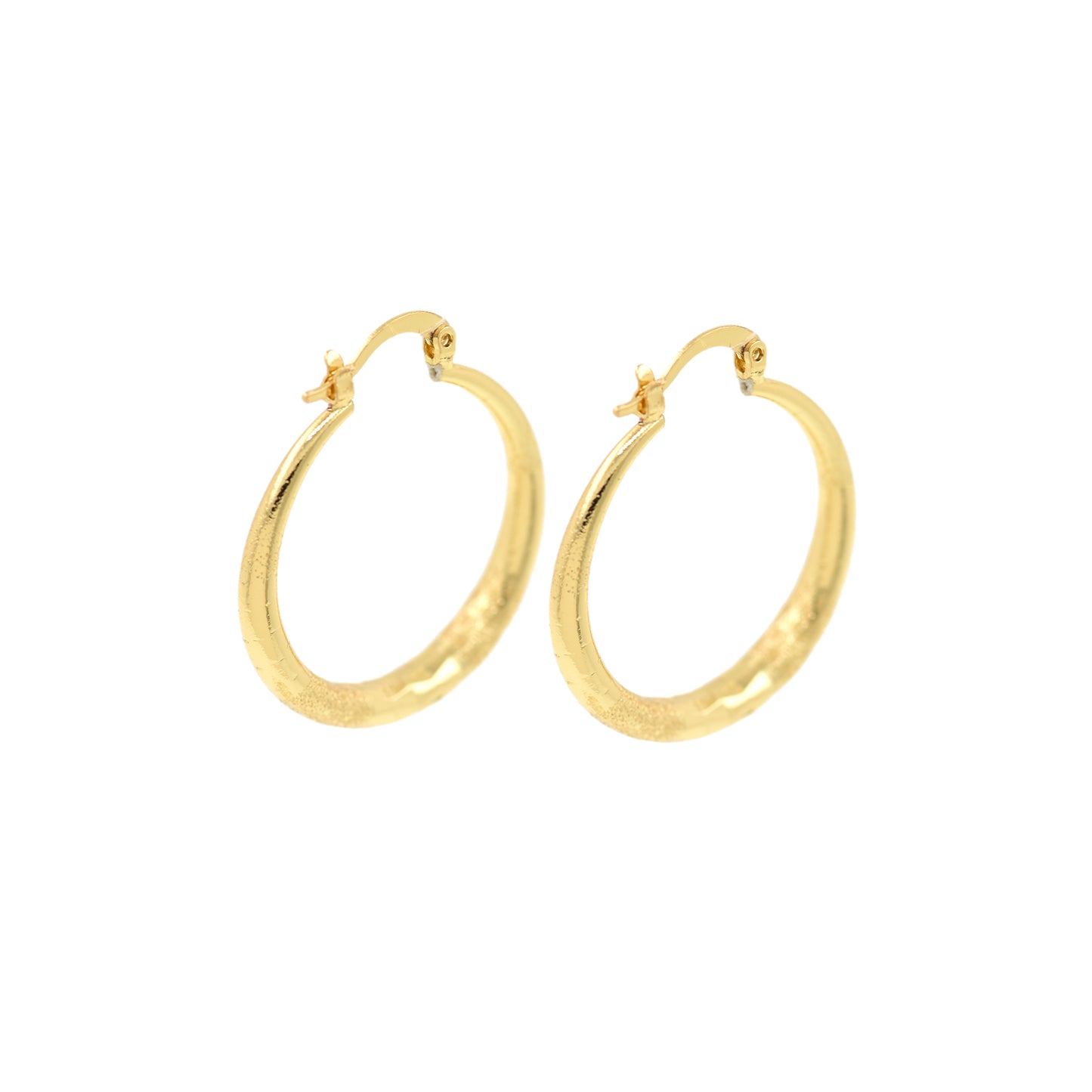 Gold Plated Brass Hoop Earrings, Hoop Earrings 33x30mm