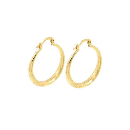 Gold Plated Brass Hoop Earrings, Hoop Earrings 33x30mm