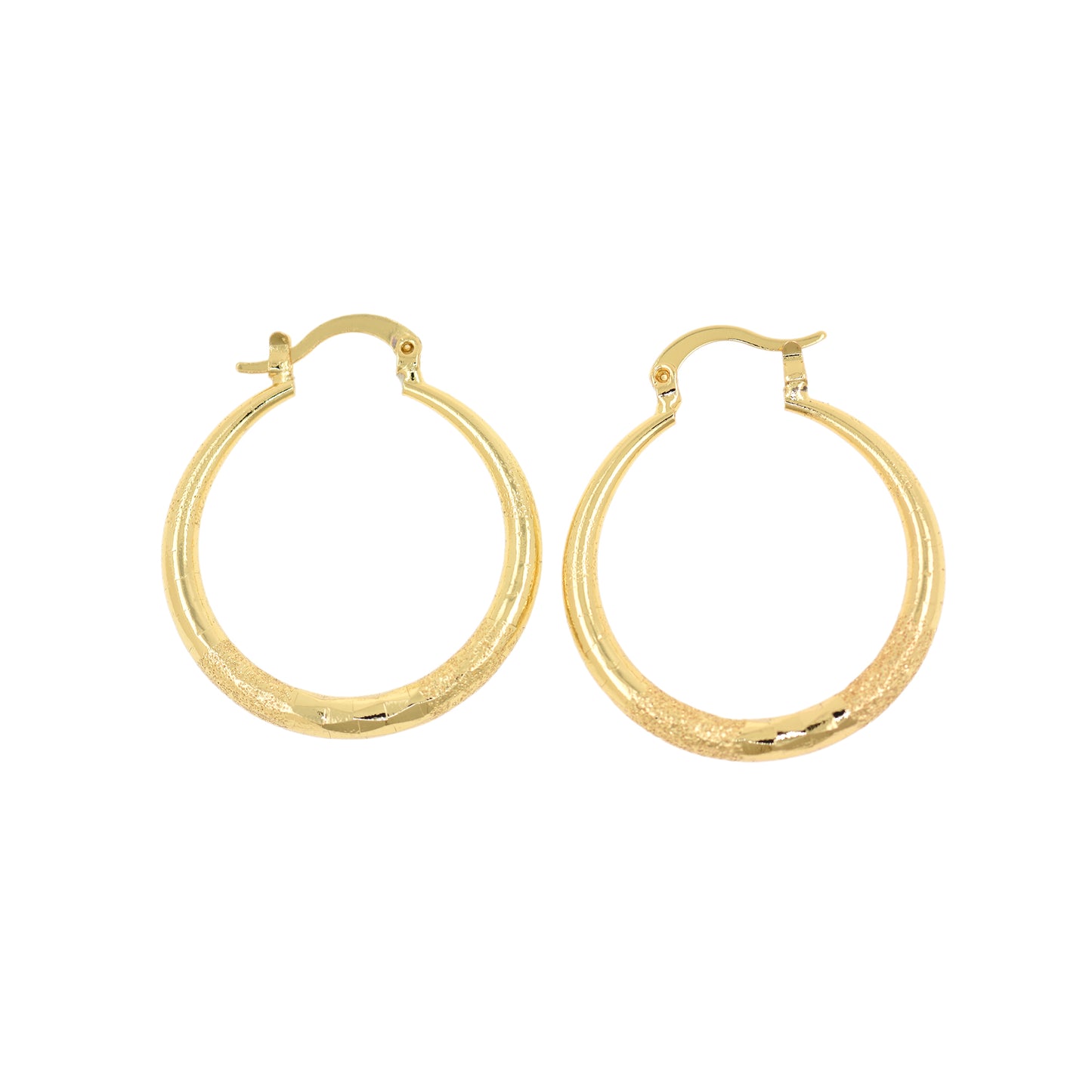 Gold Plated Brass Hoop Earrings, Hoop Earrings 33x30mm