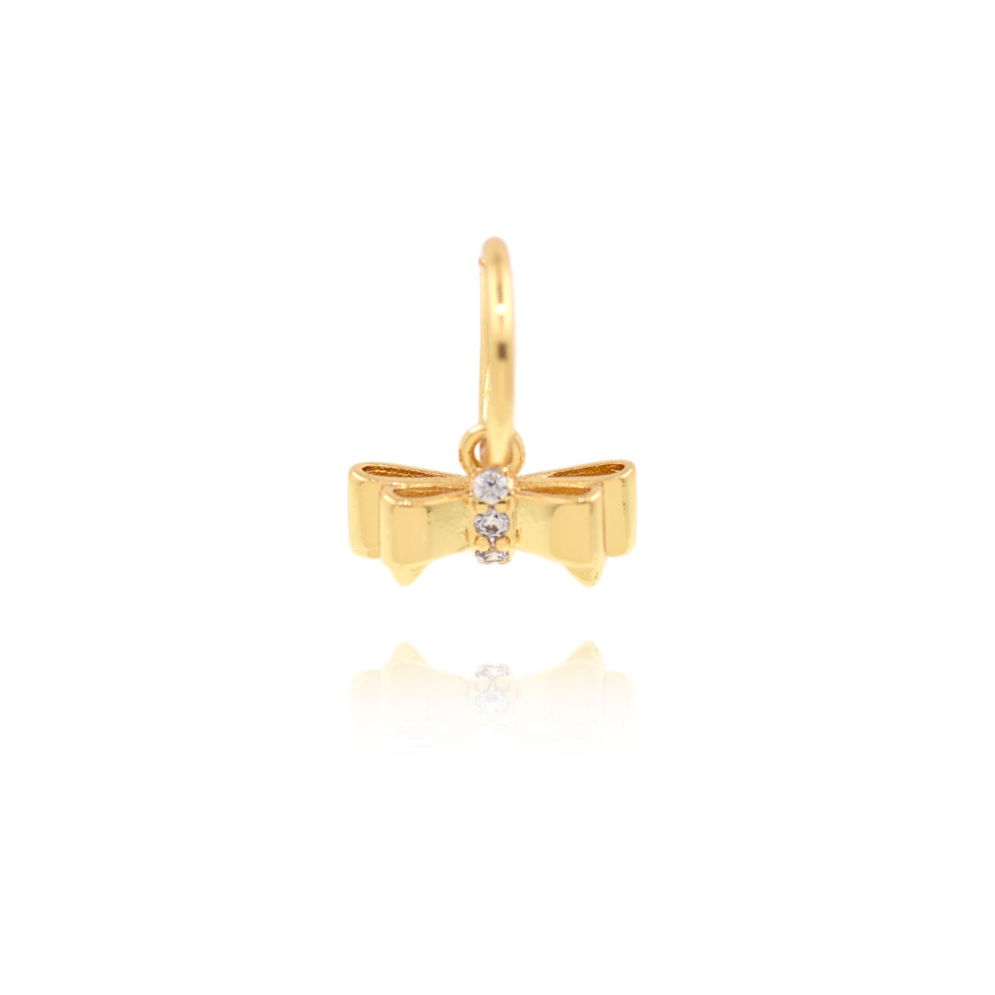 18K Gold Filled Diamond Bow Pendant 13x9mm