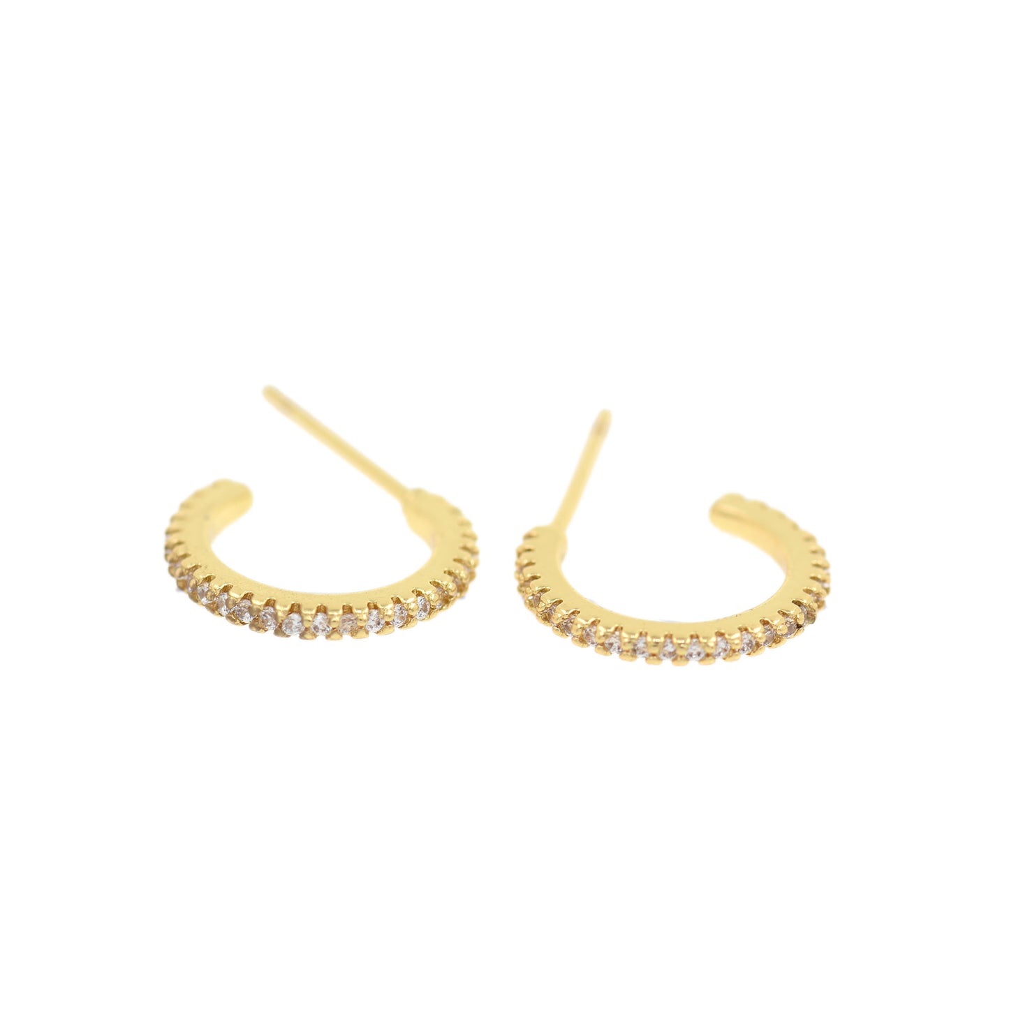 Shaped Zircon Hoop Earrings 21x14mm