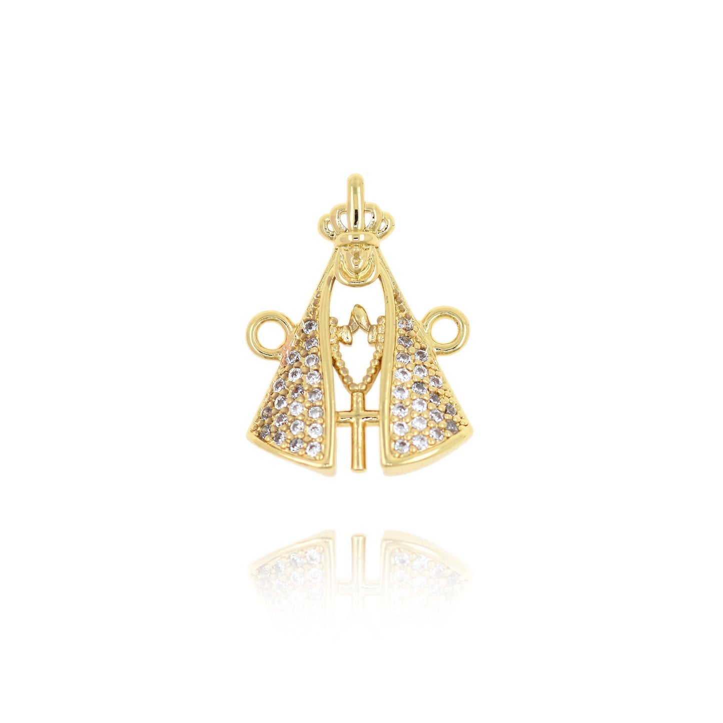 18K Filled Gold Diamond Pope Connector 20x15mm