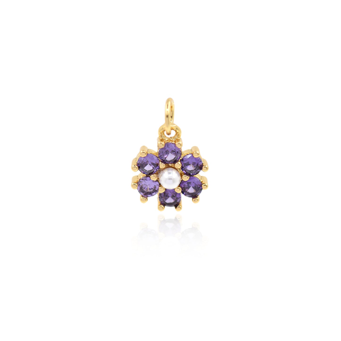 Colorful Zircon Flower Pendant 10.5mm