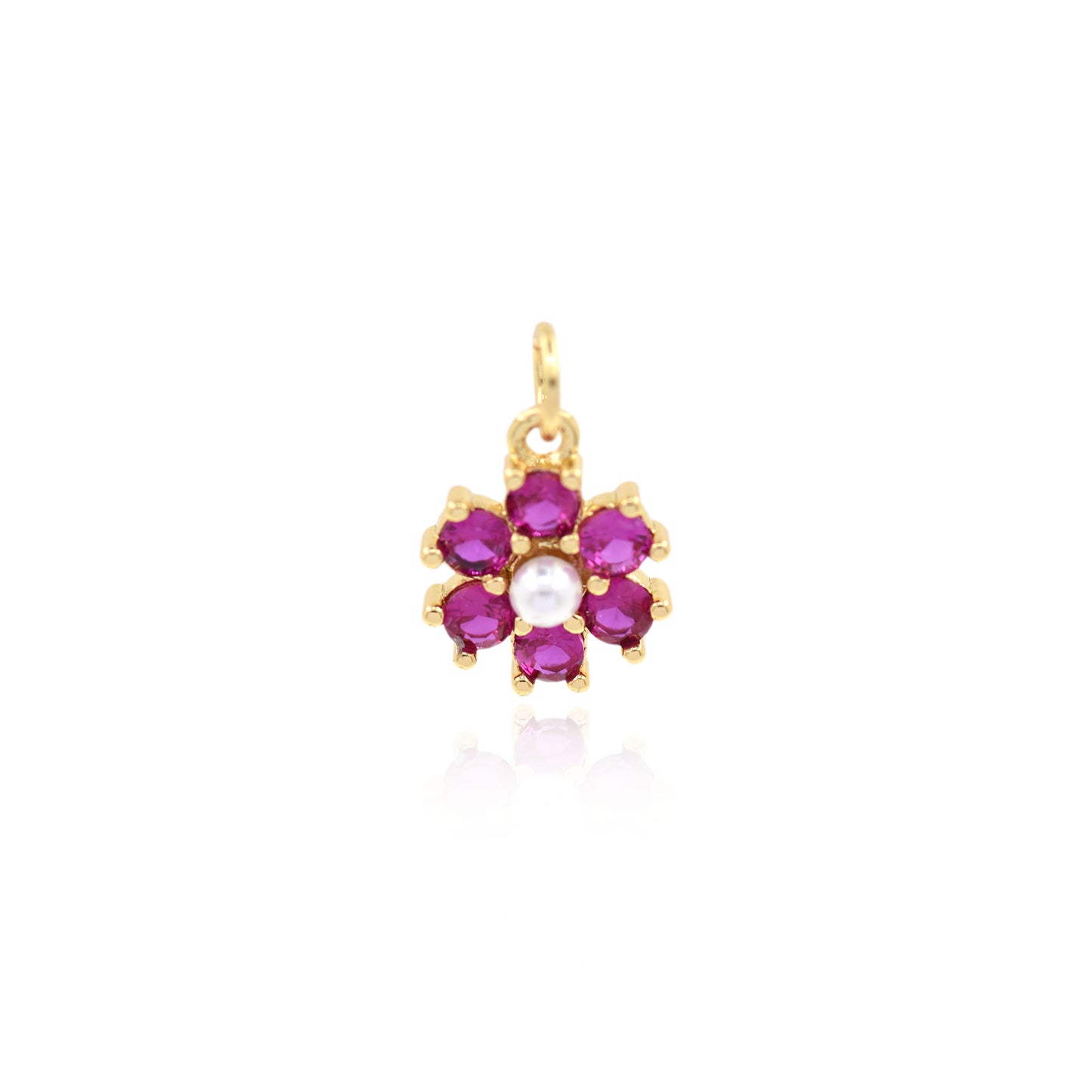 Colorful Zircon Flower Pendant 10.5mm