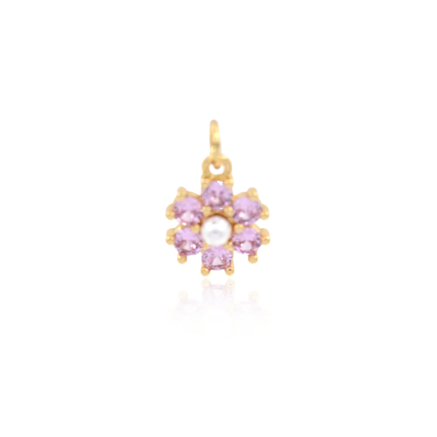 Colorful Zircon Flower Pendant 10.5mm