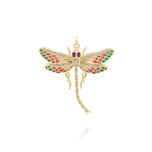 Zircon Dragonfly Pendant 45x40mm