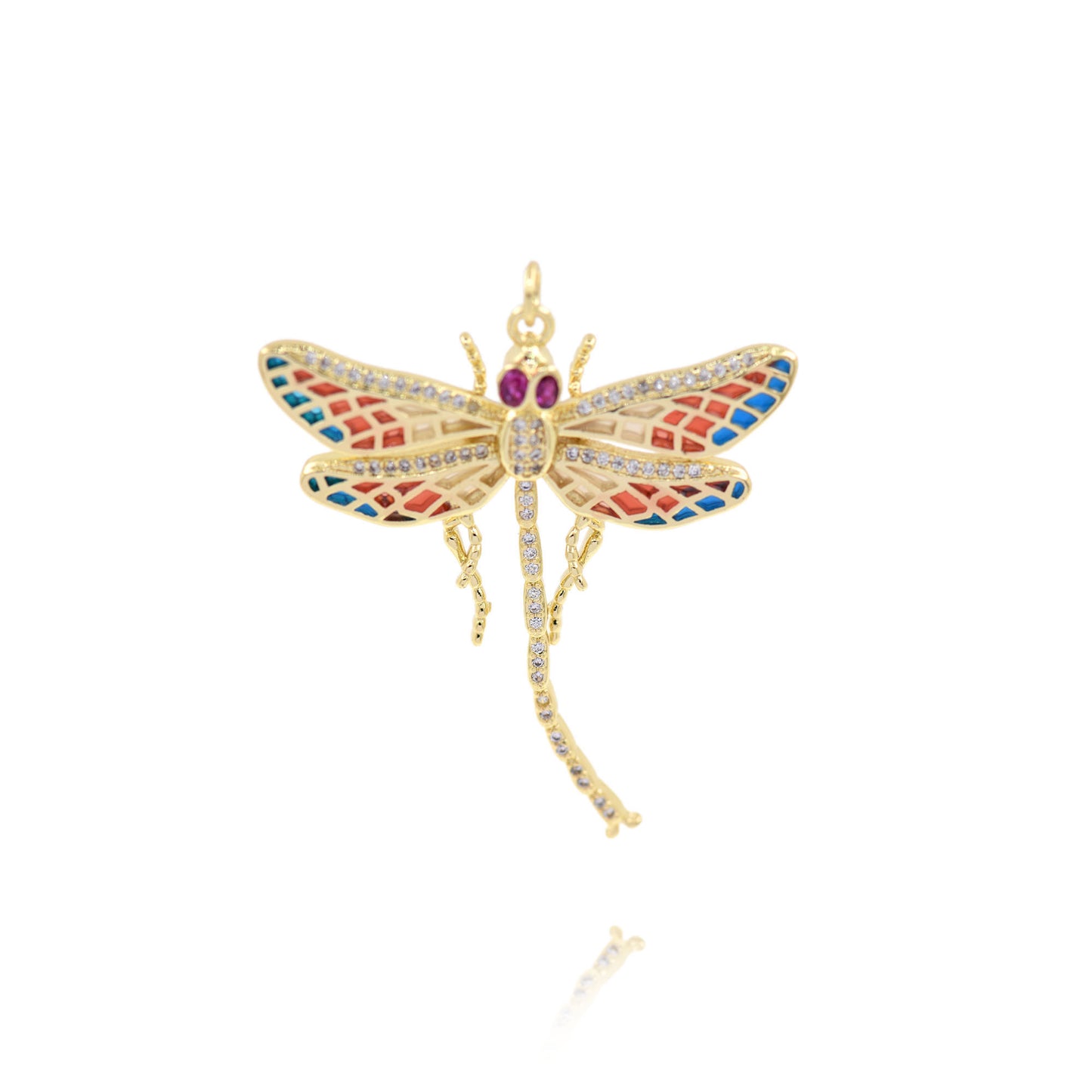 Zircon Dragonfly Pendant 45x40mm